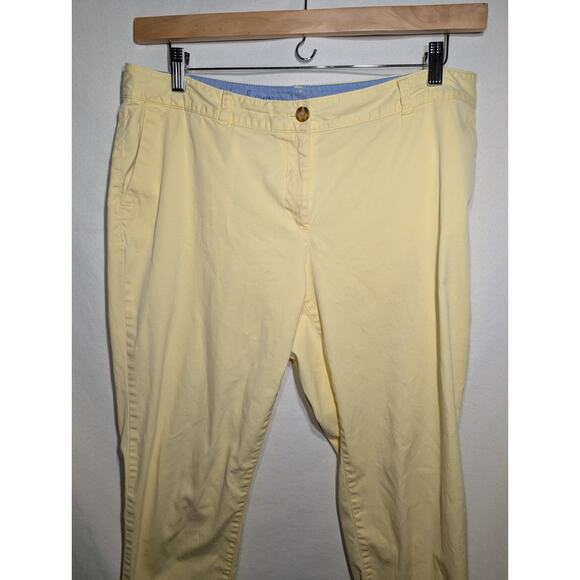 Talbots Womens The Weekend Chino Cropped Pants Sz 14WP Butter Yellow Sz 14WP - Picture 2 of 6